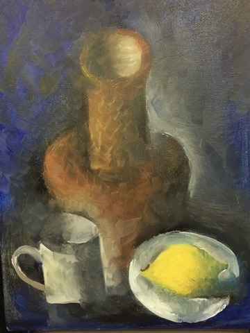 Кувшин, чашка, лимон